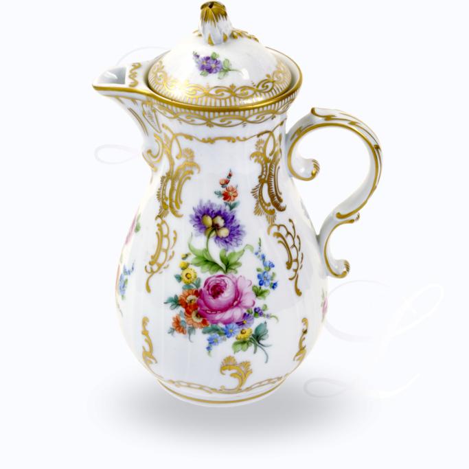 Dresdner Porzellan Blume Golddekor bei Besteckliste