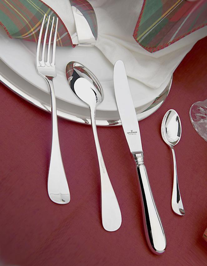 6 Fischmesser Wilkens Alt Englisch 90er Silber Besteck Messer versilbert 21,7 cm 
