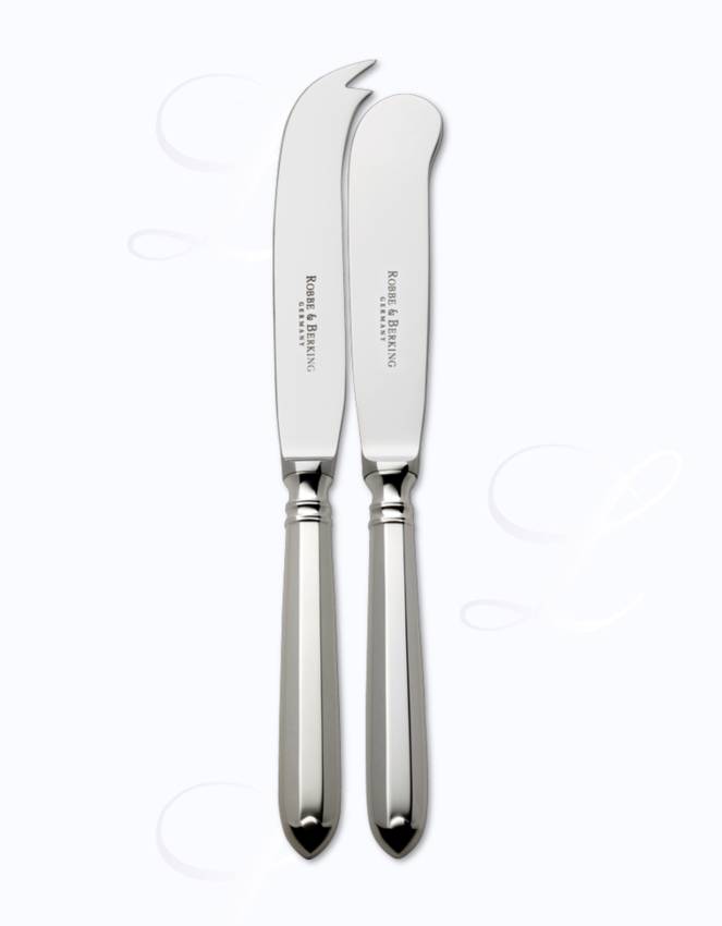 Robbe & Berking Navette butter + cheese knives  hollow handle 