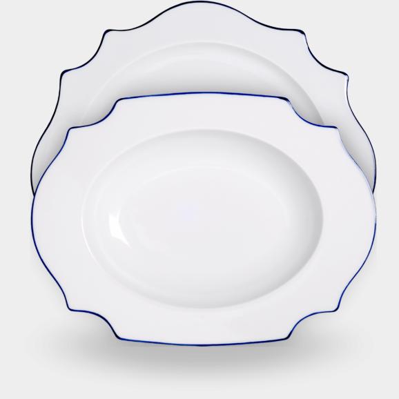 Reichenbach Taste Blaurand porcelain  - from tray to plate