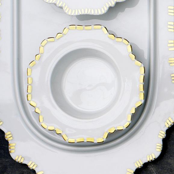 Reichenbach Taste Step Gold porcelain  - from tray to plate