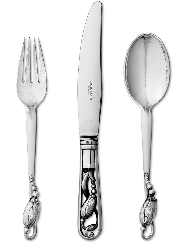 Jensen Blossom Magnolia cutlery in sterling