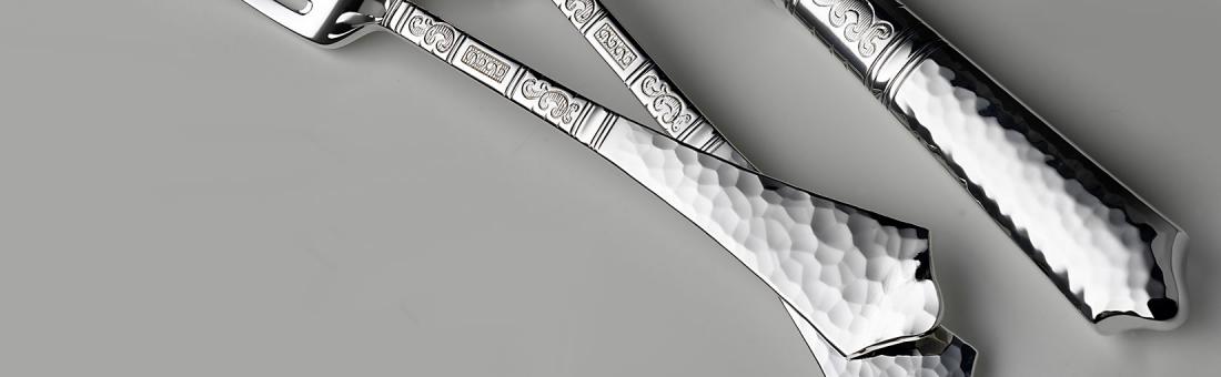 6x große Menü  Messer  Robbe & Berking Scandia 925 er massiv Silber-415 g-Top 