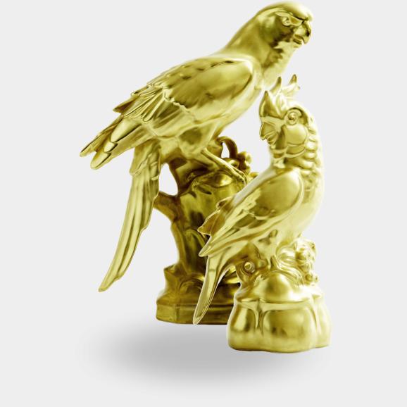 Gräfenthal by Reichenbach Birds Poliergold Porzellanfiguren  - von  Gelbbrustara bis  Stieglitz