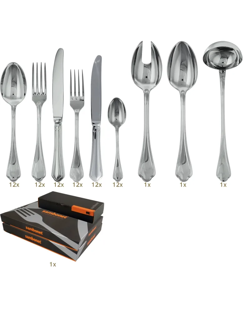 Sambonet Filet Toiras table set 75 pcs hollow handle