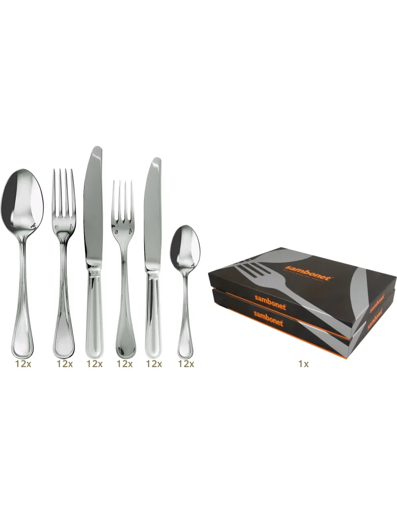 Sambonet Contour table set 72 pcs hollow handle