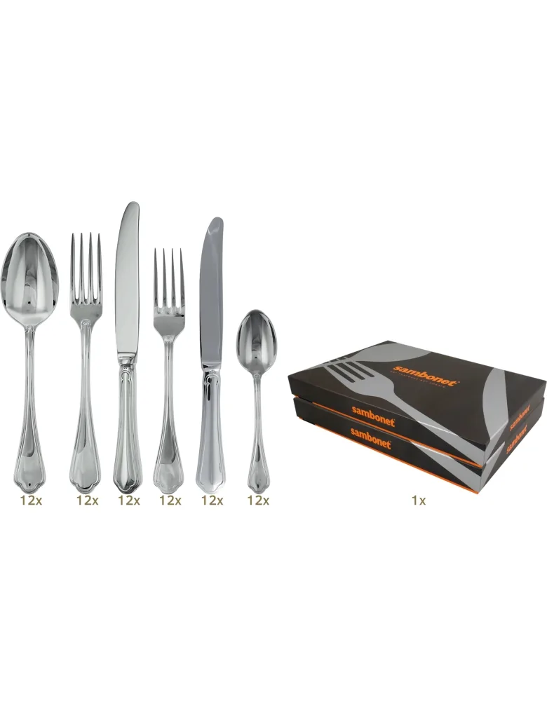 Sambonet Filet Toiras table set 72 pcs hollow handle