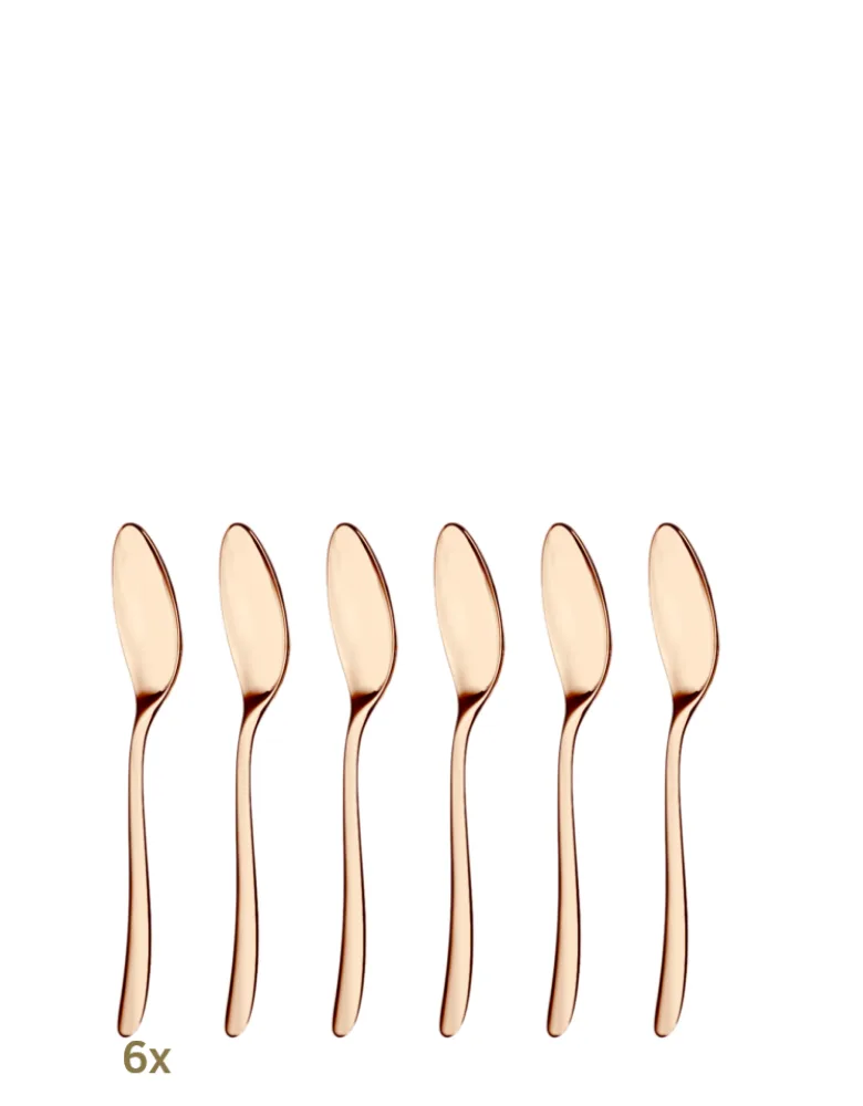 Christofle Mood Precious roségold mocha spoons set 6 pcs im Design-Ei