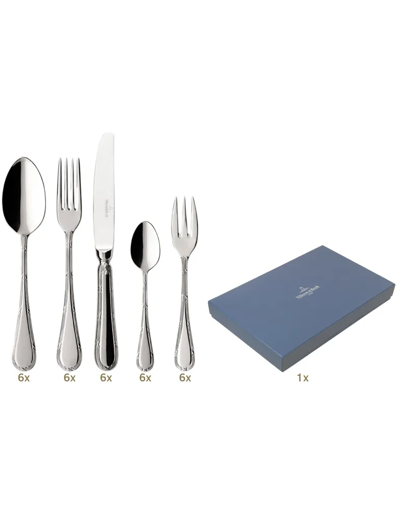 Villeroy & Boch Kreuzband Septfontaines Garnitur Tafelbesteck 30 tlg Edelstahl
