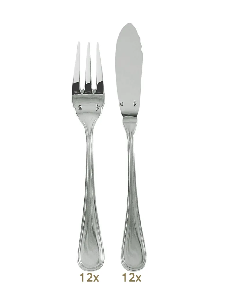 Sambonet Contour fish knife + fork set 24 pcs