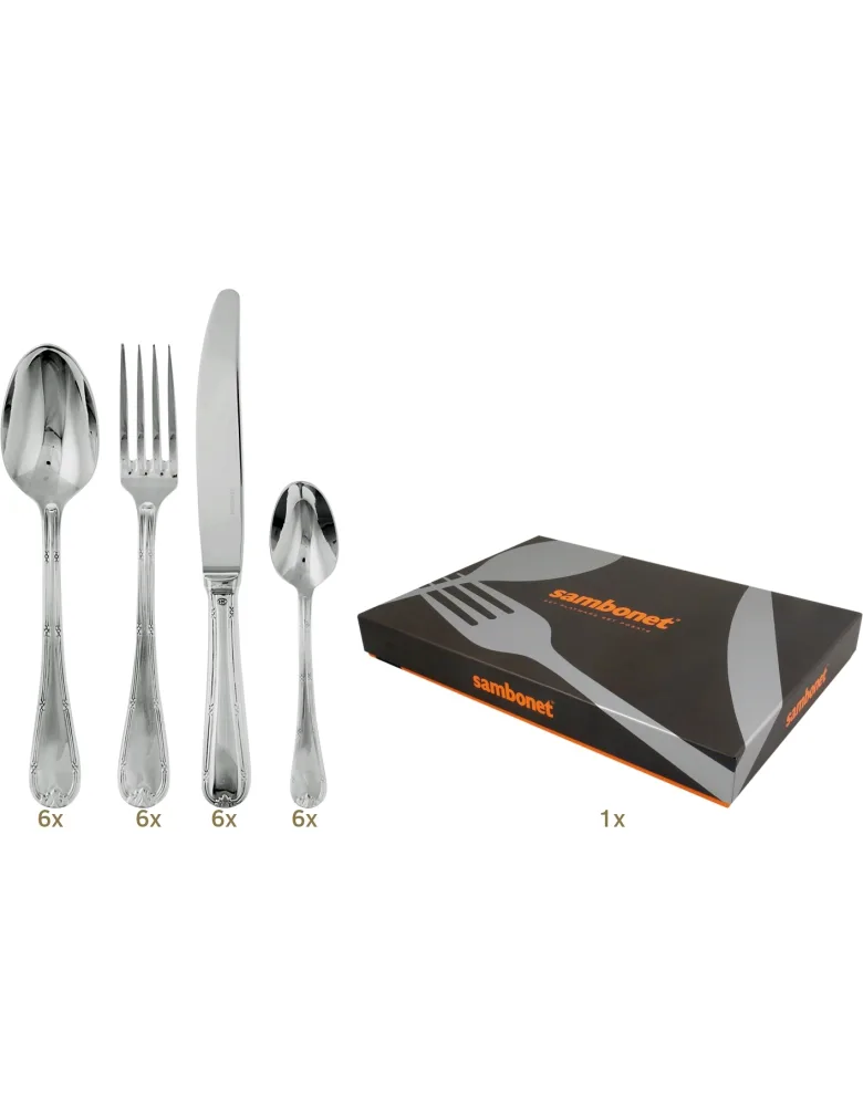 Sambonet Ruban Croisé table set 24 pcs monobloc