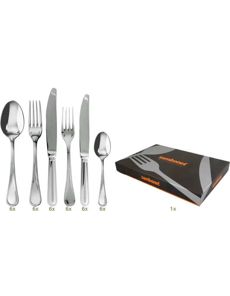 Sambonet Contour table set 36 pcs hollow handle