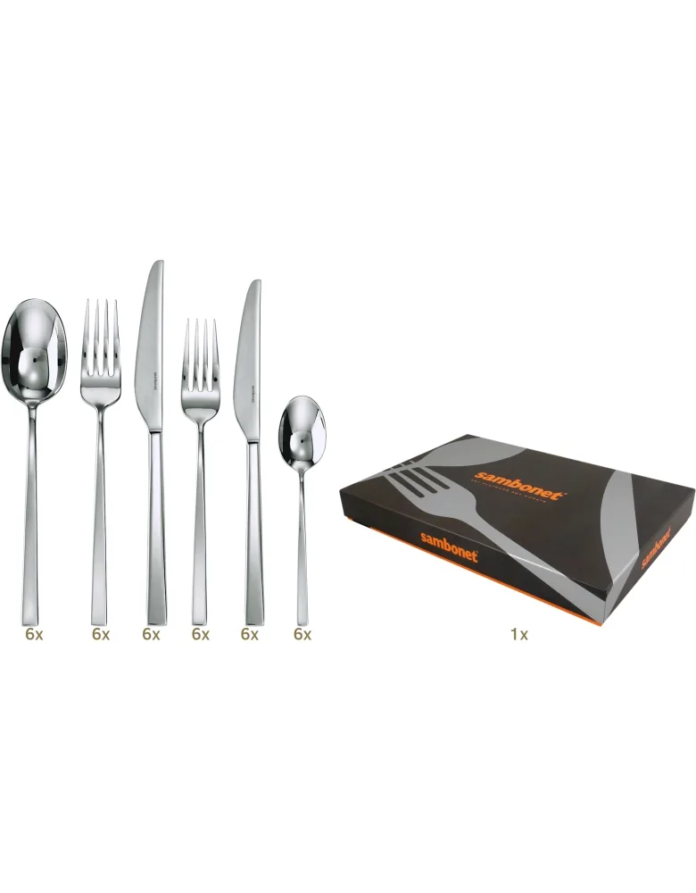 Sambonet Linea Q table set 36 pcs hollow handle