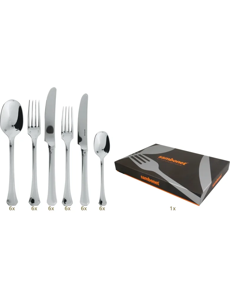 Sambonet Decó table set 36 pcs hollow handle