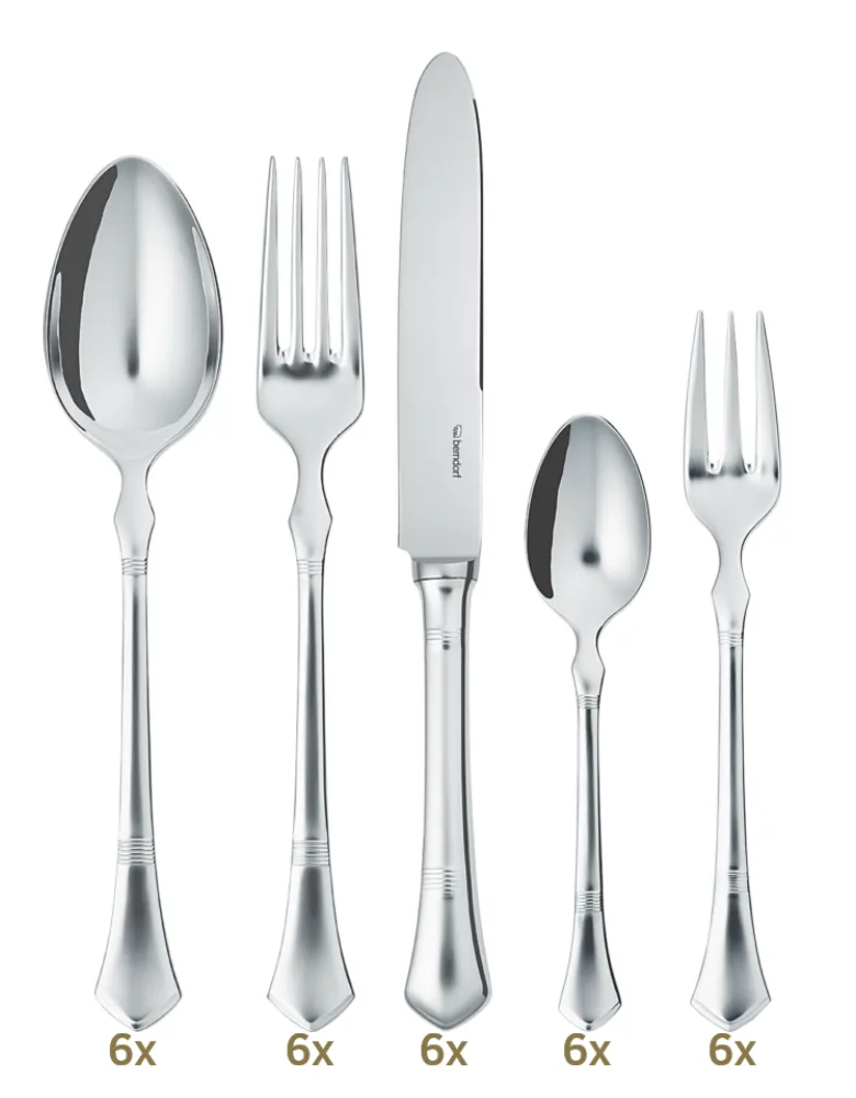 Berndorf Premiere 2X Garnitur Tafelbesteck 30 tlg Hohlheft Edelstahl: 2 sets