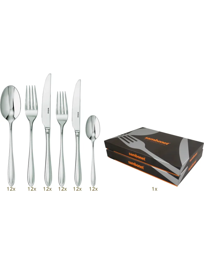Sambonet Dream Garnitur Tafelbesteck 72 tlg Monobloc Silberauflage