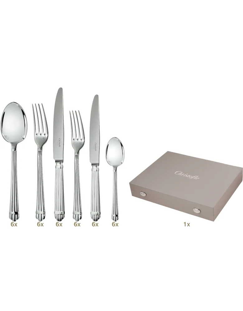 Christofle Aria Garnitur Tafelbesteck 36 tlg Silberauflage
