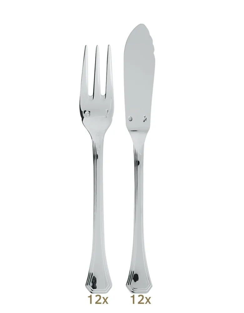 Sambonet Decó fish knife + fork set 24 pcs