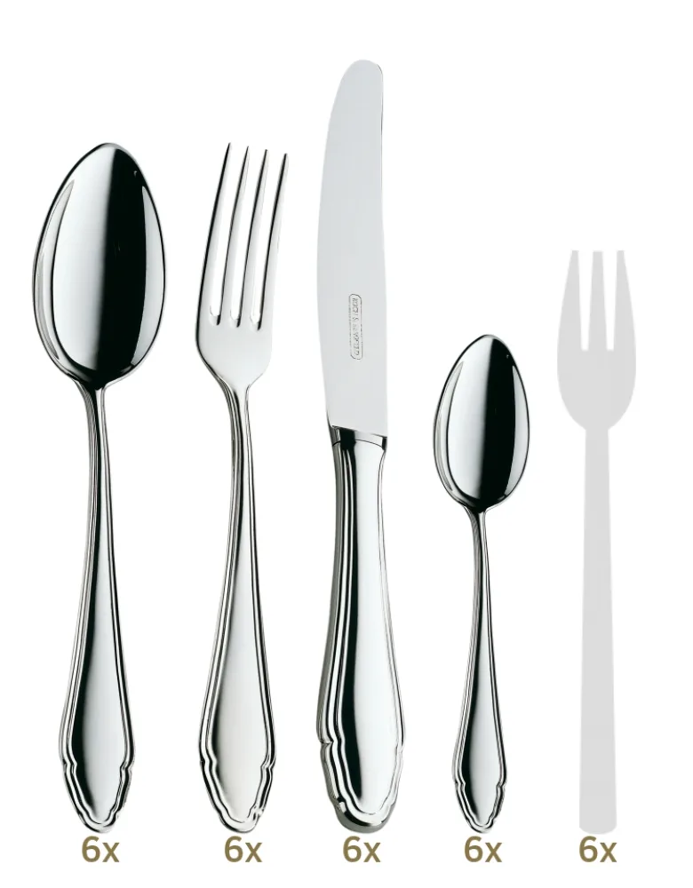 Koch & Bergfeld Chippendale Garnitur Menübesteck 30 tlg Silberauflage