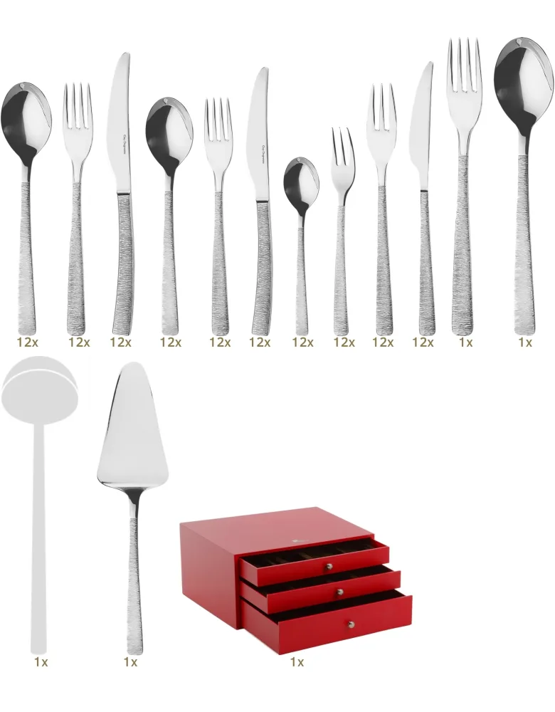 Guy Degrenne Astree Ciselé Garnitur Tafelbesteck 124 tlg Monobloc Edelstahl