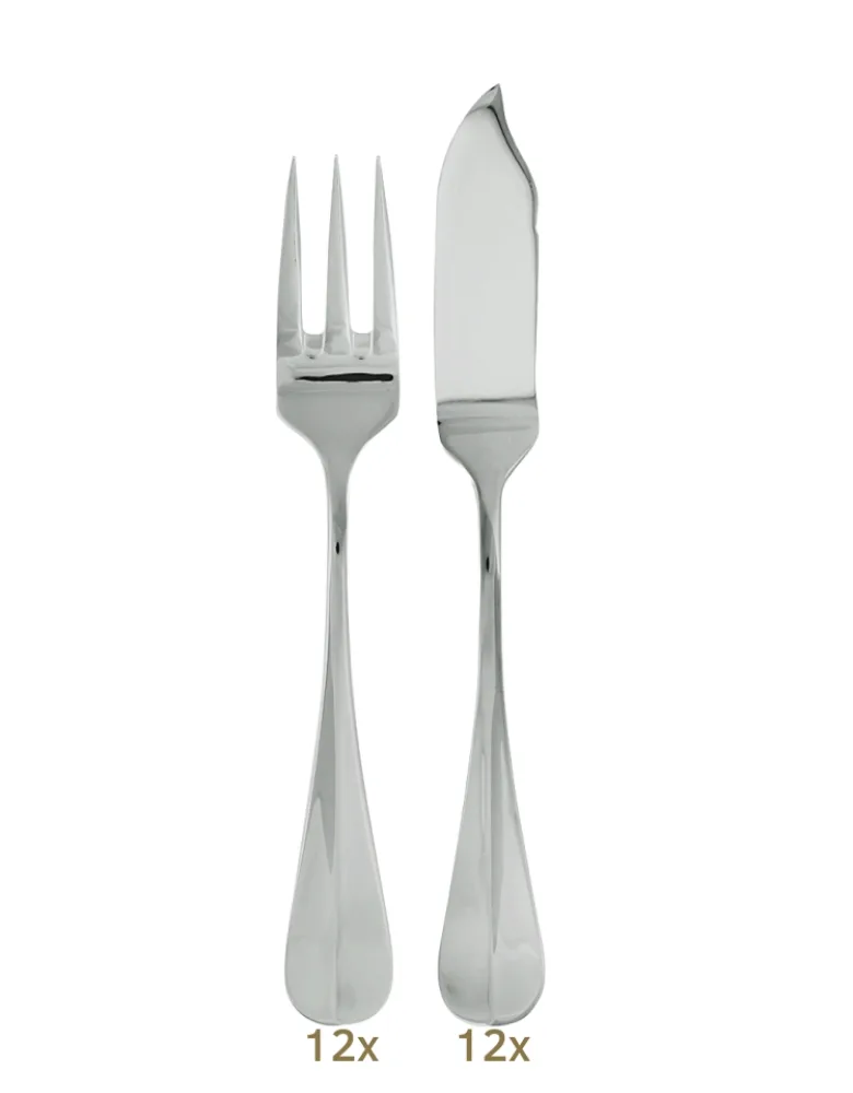 Sambonet Baguette fish knife + fork set 24 pcs