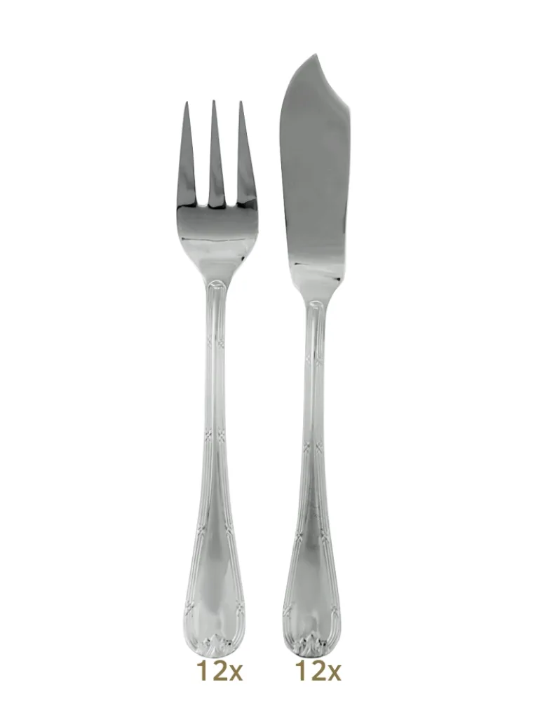 Sambonet Ruban Croisé fish knife + fork set 24 pcs