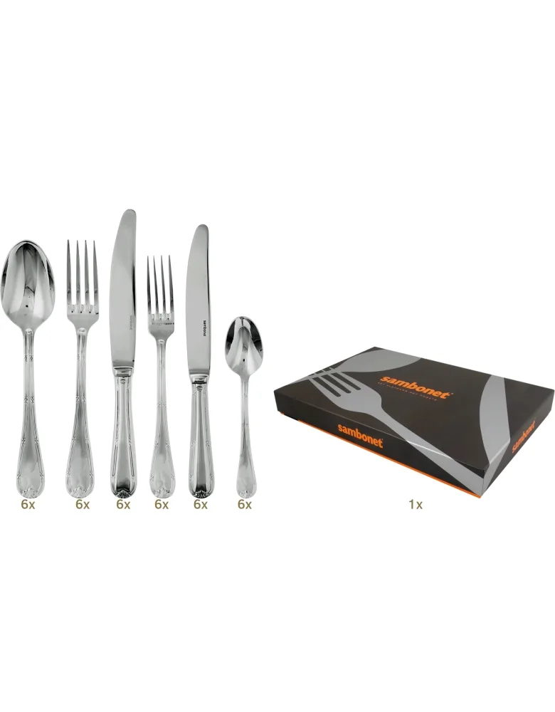 Sambonet Ruban Croisé table set 36 pcs hollow handle