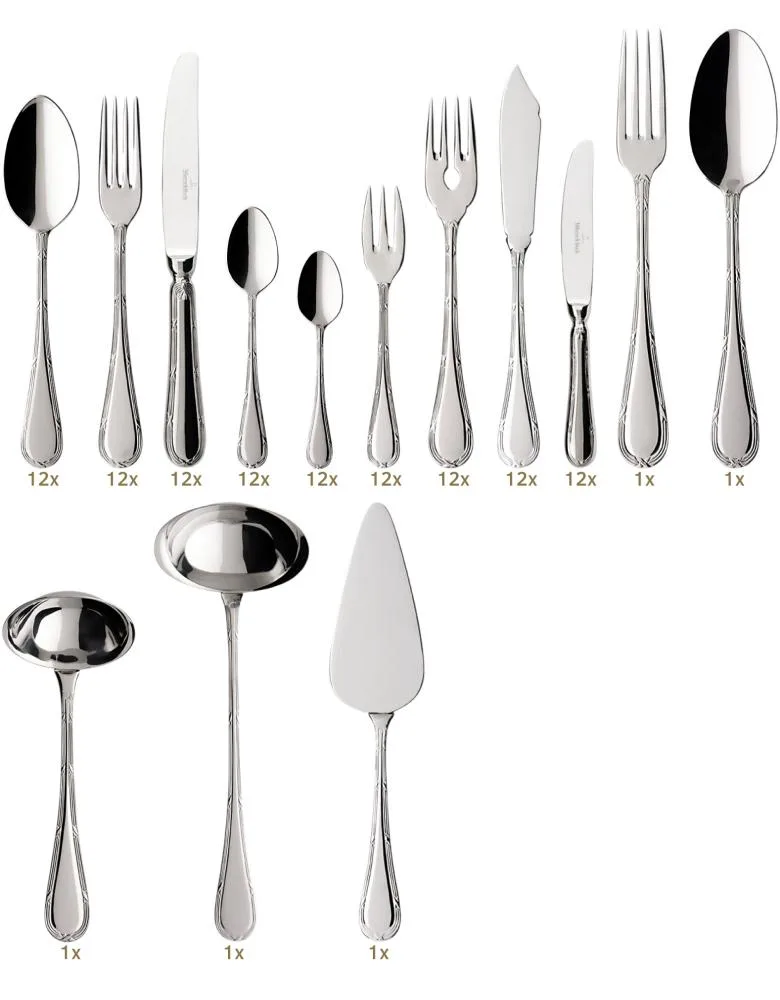 Villeroy & Boch Kreuzband Septfontaines Garnitur Tafelbesteck 113 tlg Edelstahl