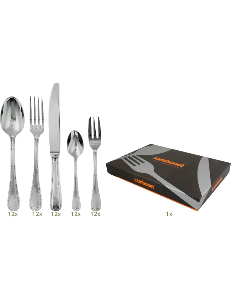 Sambonet Ruban Croisé table set 60 pcs monobloc