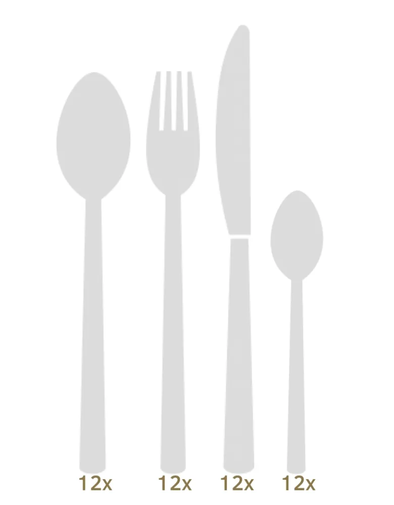 Ercuis Du Barry table set 48 pcs hollow handle