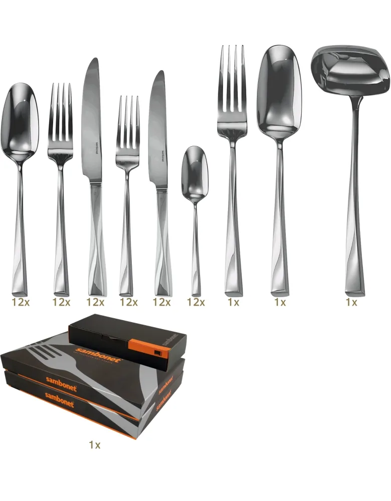 Sambonet Twist table set 75 pcs hollow handle