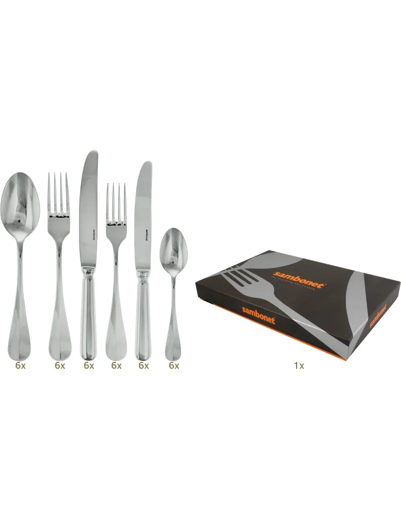 Sambonet Baguette table set 36 pcs hollow handle