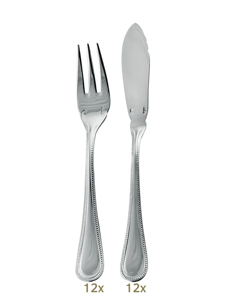 Sambonet Perles fish knife + fork set 24 pcs