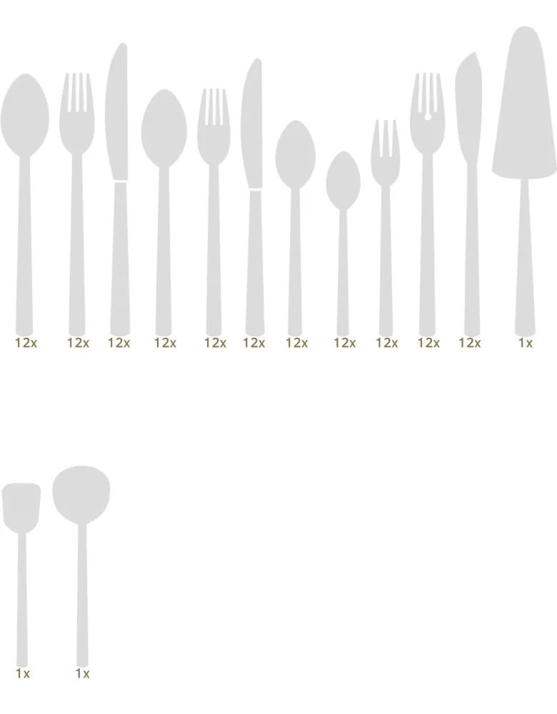 Topázio Táglio table set 135 pcs
