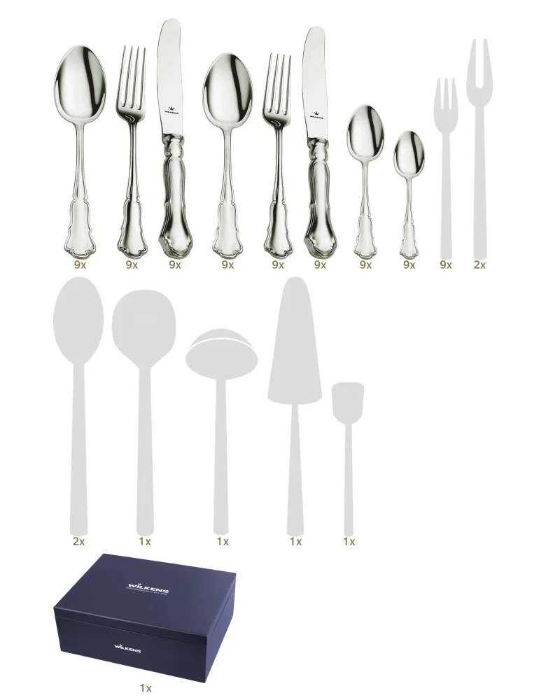Wilkens & Söhne Dresdner Barock dinner set 89 pcs hollow handle