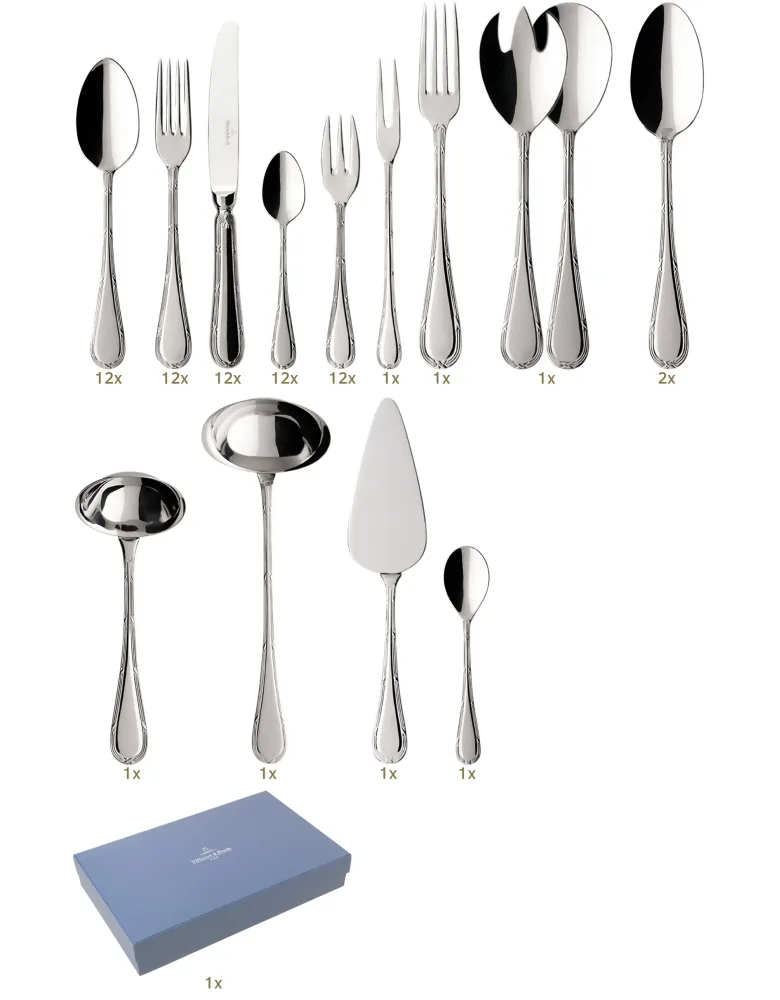 Villeroy & Boch Kreuzband Septfontaines Garnitur Tafelbesteck 70 tlg Edelstahl