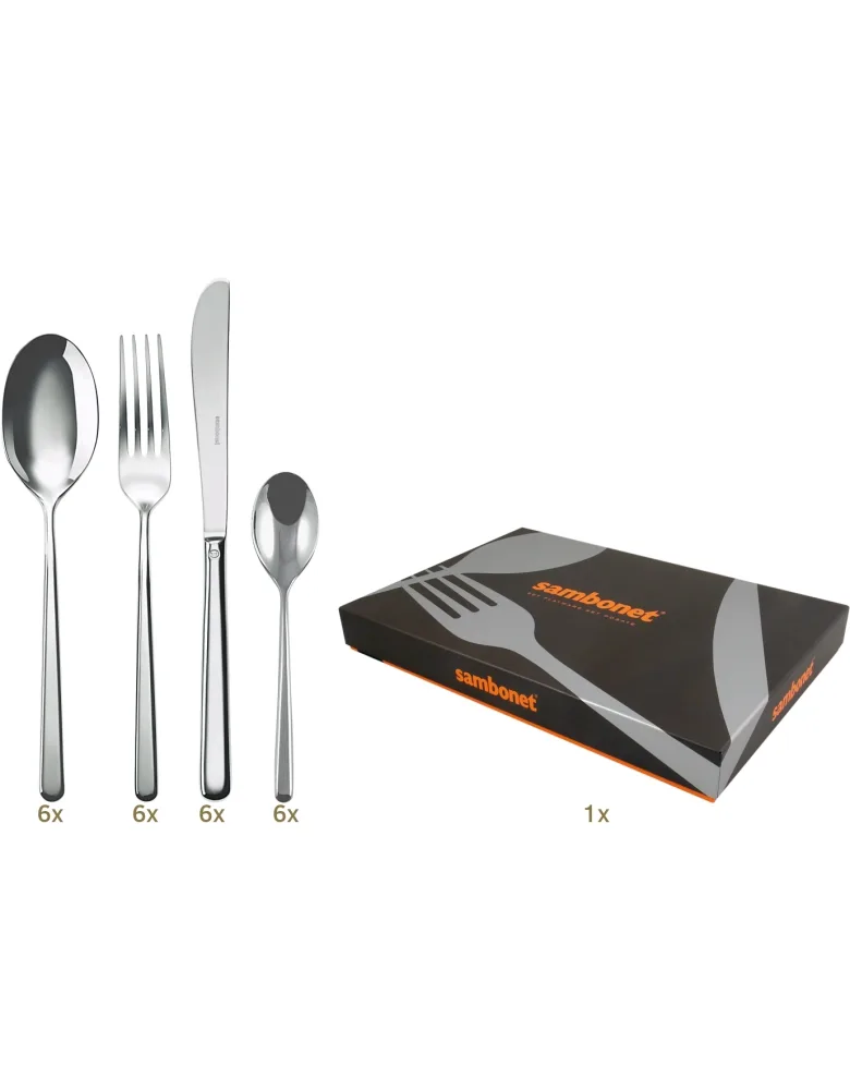 Sambonet Linear table set 24 pcs monobloc