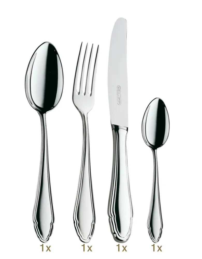 Koch & Bergfeld Chippendale Garnitur Menübesteck 04 tlg Silberauflage