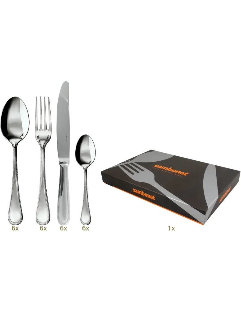 Sambonet Perles table set 24 pcs hollow handle