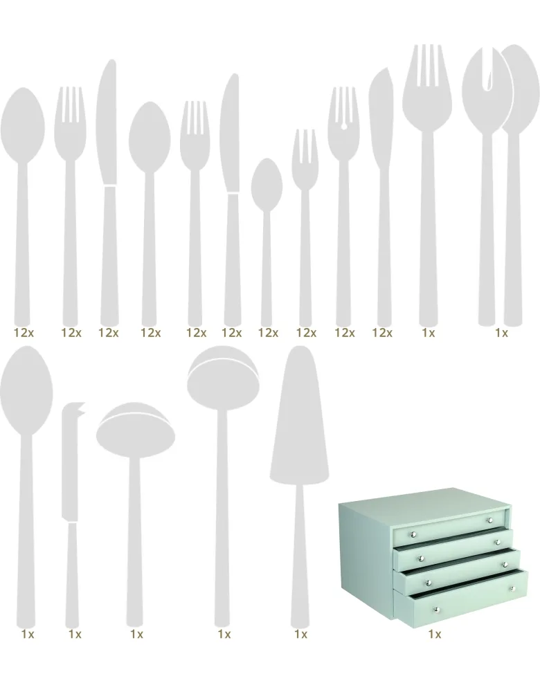 Ercuis Du Barry table set 128 pcs hollow handle
