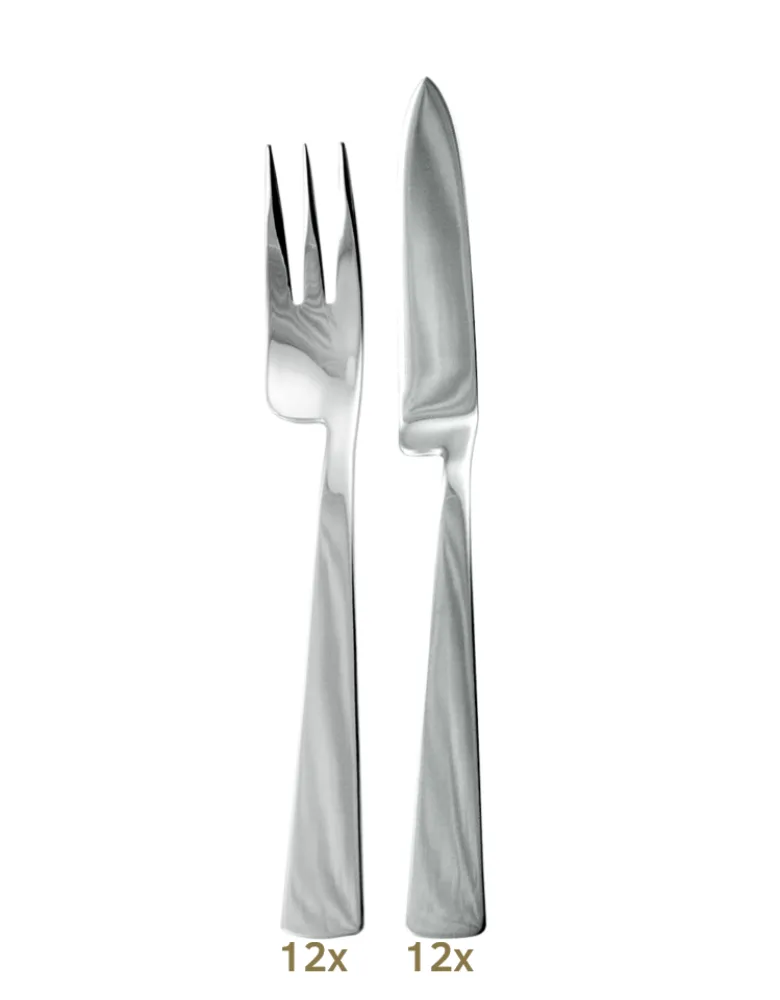 Sambonet Conca Garnitur Fischbstk 24 tlg. Silberauflage