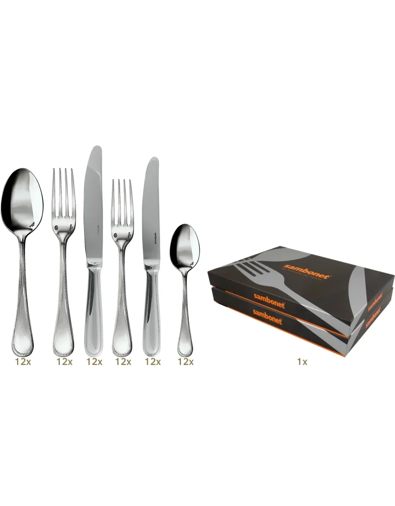 Sambonet Perles table set 72 pcs hollow handle
