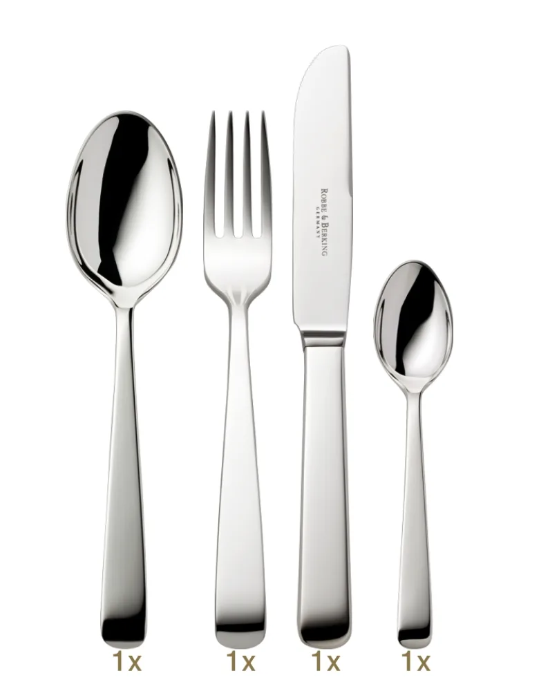Robbe & Berking Alta Garnitur Menübesteck 04 tlg Silberauflage
