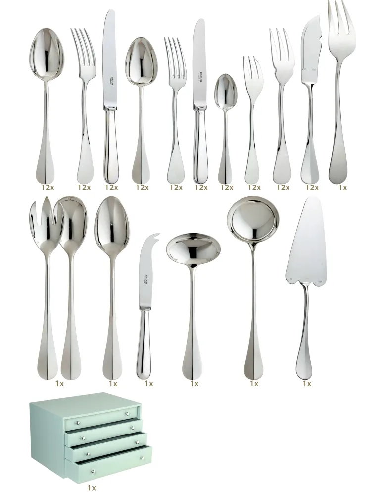 Ercuis Baguette table set 128 pcs hollow handle
