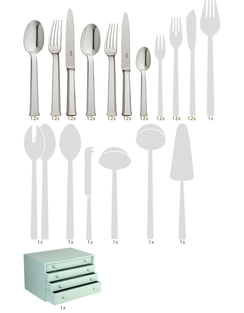 Ercuis Sequoia dinner set 128 pcs hollow handle