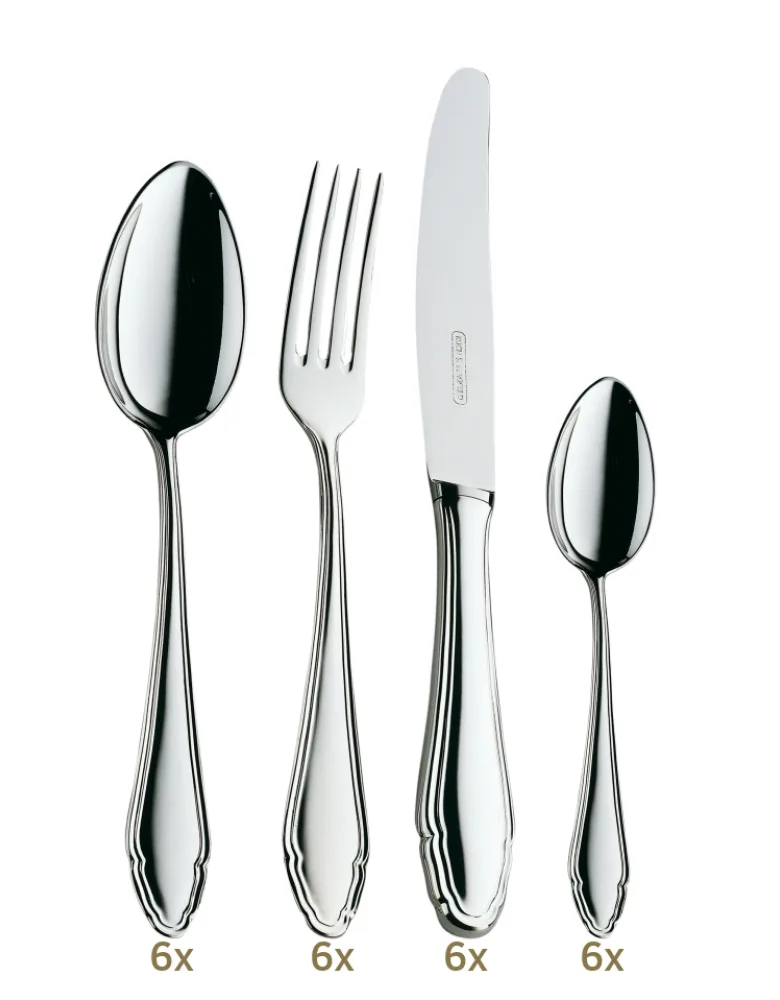 Koch & Bergfeld Chippendale Garnitur Menübesteck 24 tlg Silberauflage