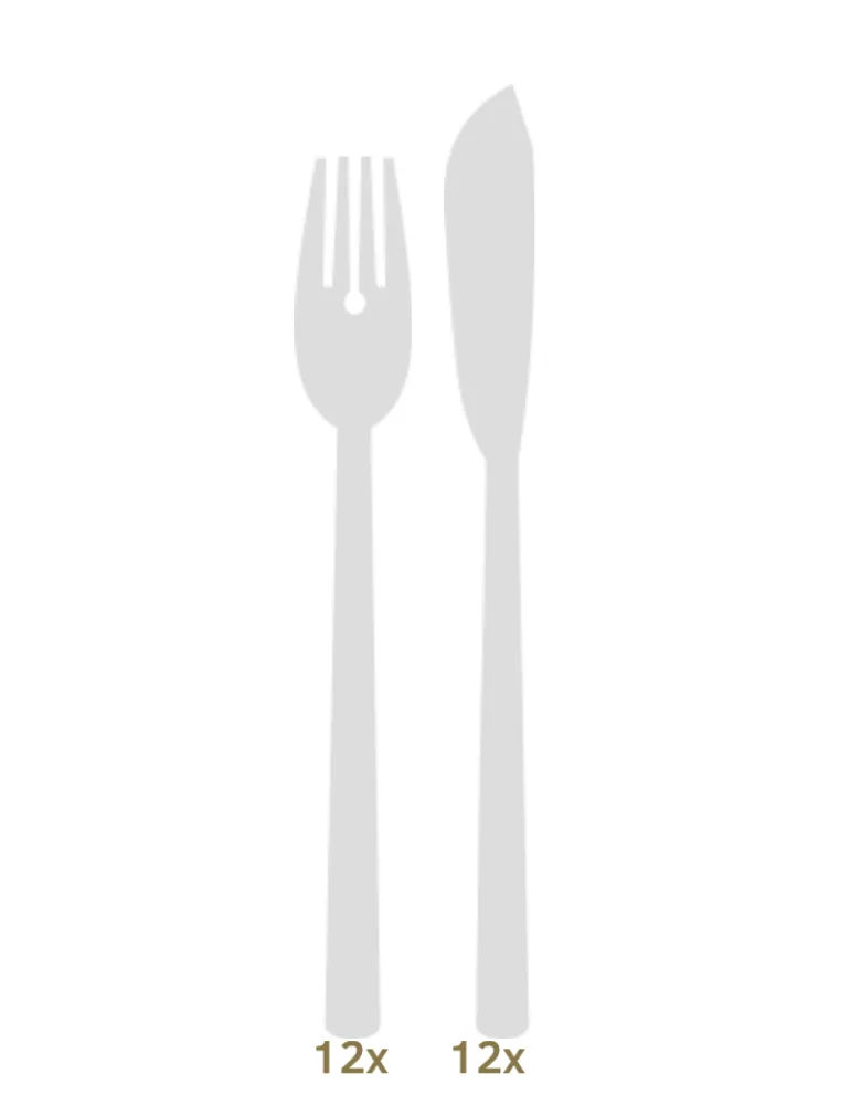Sambonet Baroque Garnitur Fischbstk 24 tlg. Silberauflage