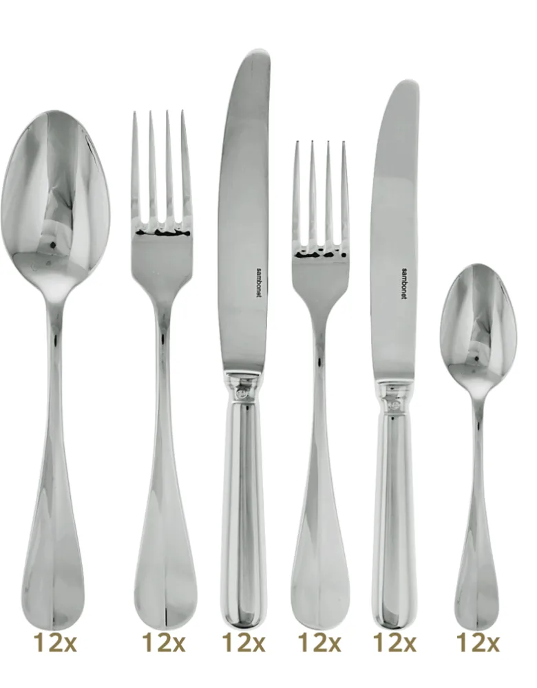 Sambonet Baguette table set 72 pcs hollow handle