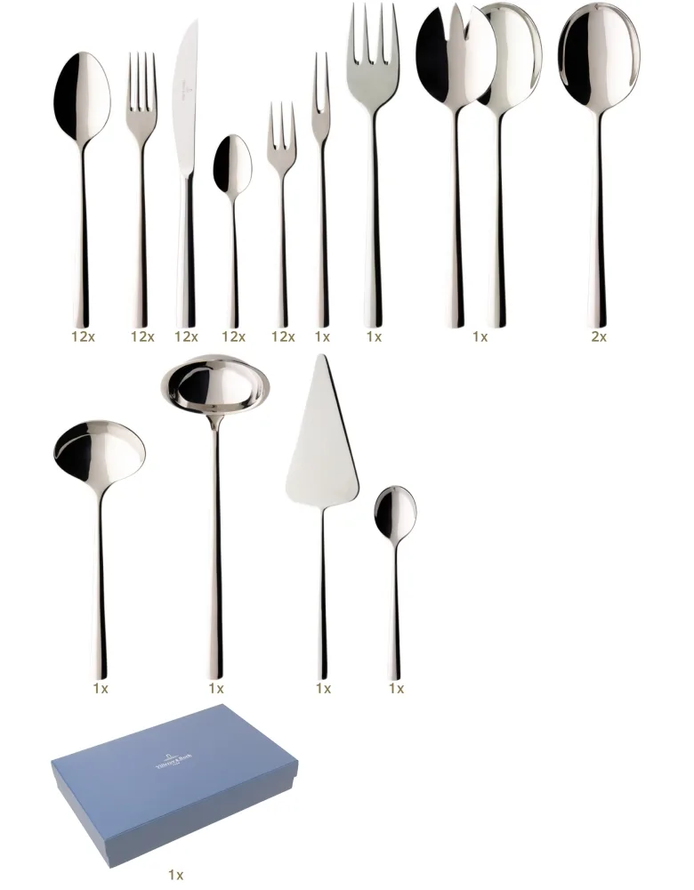 Villeroy & Boch Piemont Garnitur Tafelbesteck 70 tlg Edelstahl