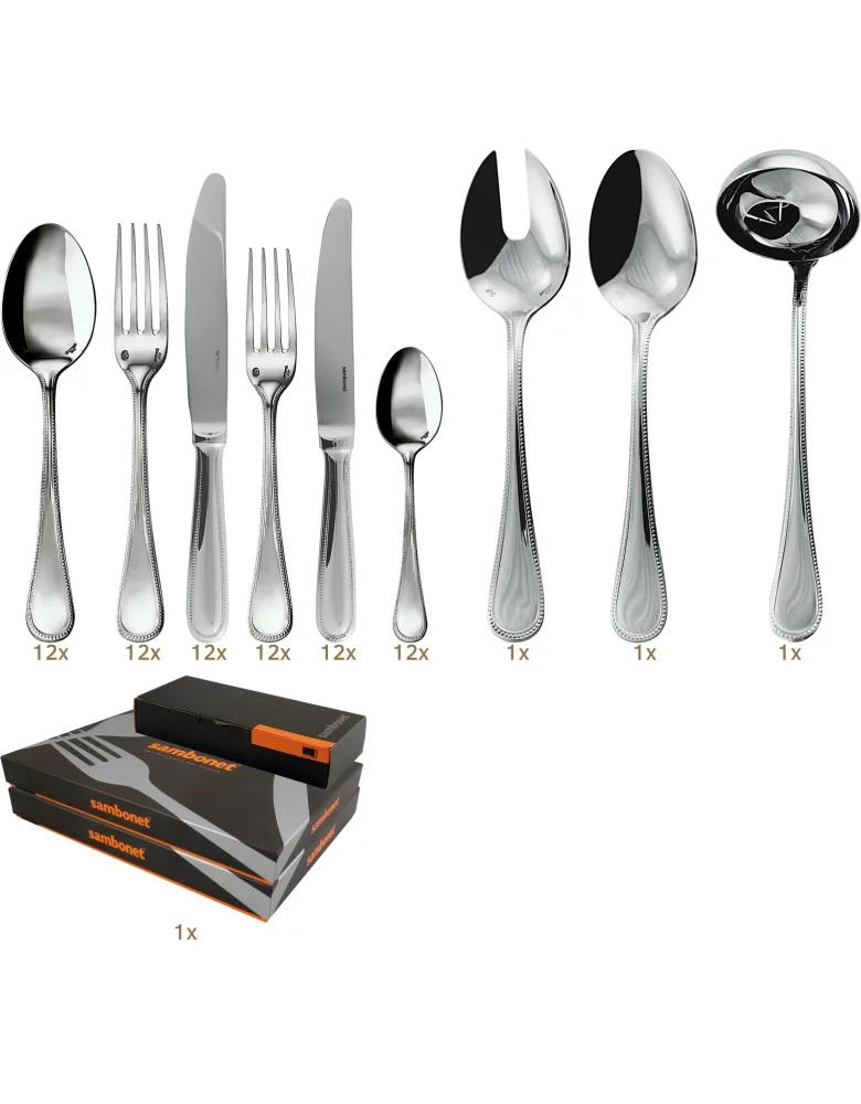 Sambonet Perles table set 75 pcs hollow handle